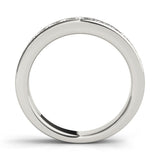 Silver Channel Set Round Diamond Eternity Band