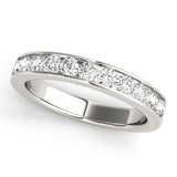 Silver Channel Set Round Diamond Eternity Band