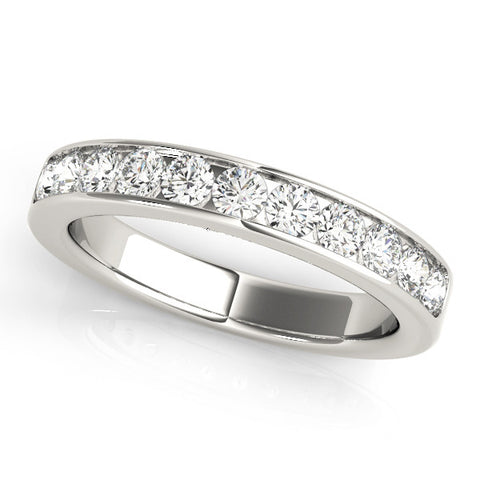 Platinum Channel Set Round Diamond Eternity Band