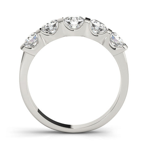 Platinum Channel-Set Round Diamond Five-Stone Band 1