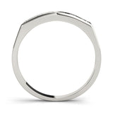 Platinum Channel Set Round Diamond Flat Band