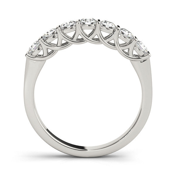 Platinum Channel-Set Round Diamond Half-Eternity Band 1