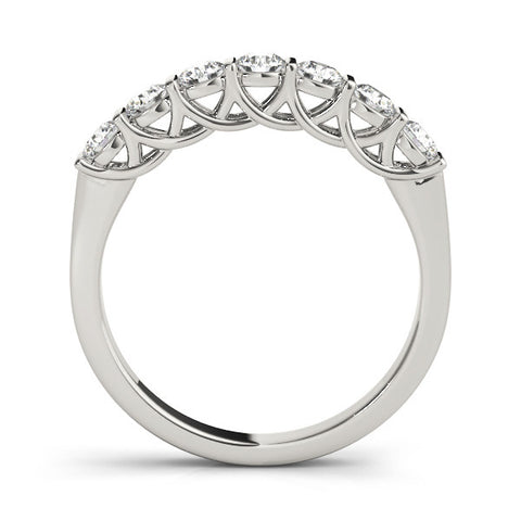 Platinum Channel-Set Round Diamond Half-Eternity Band 1