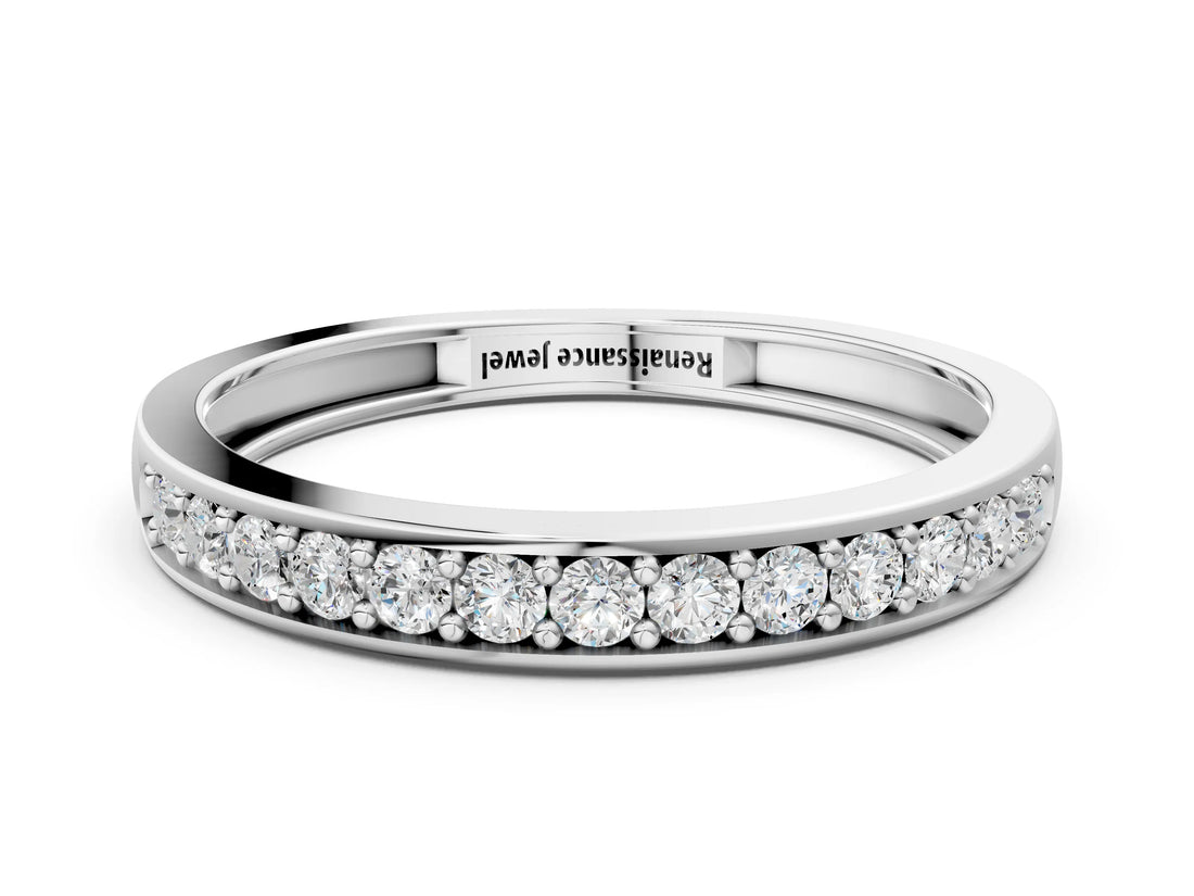 Platinum Channel-Set Round Diamond Half Eternity Band_14