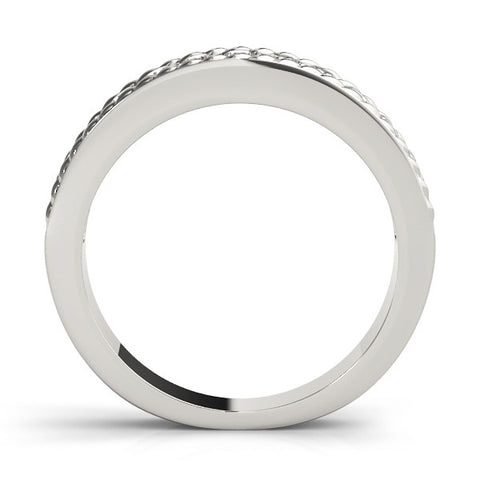 Platinum Channel Set Round Diamond Milgrain Edge Band 1