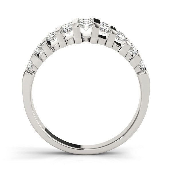 Platinum Channel-Set Round Diamond Multi-Row Band 1