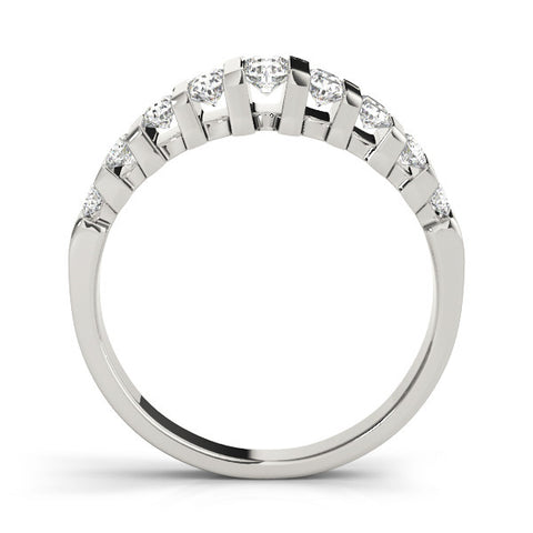 Platinum Channel-Set Round Diamond Multi-Row Band 1
