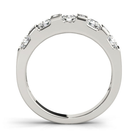 Platinum Channel Set Round Diamond White Gold Band 1