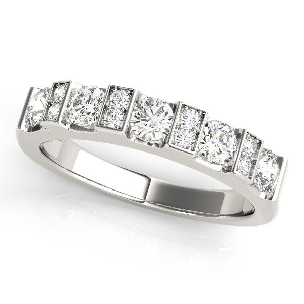 Platinum Channel Set Round Diamond White Gold Band