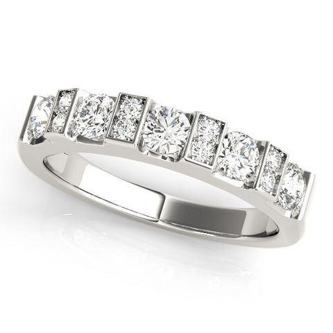 Platinum Channel Set Round Diamond White Gold Band