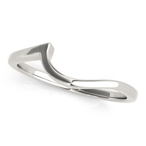 Platinum Chevron Curved Solitaire Band