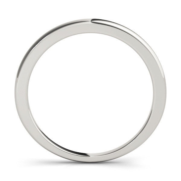 10K White Gold Classic Plain Metal Band
