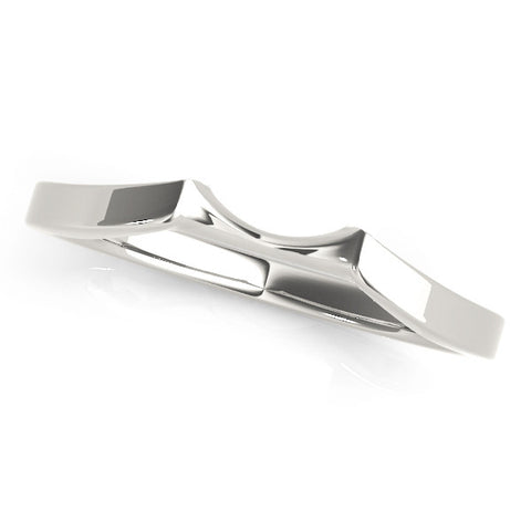 Platinum Contoured Solitaire Round Bezel Set Wedding Band