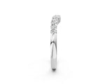 Platinum Curved Diamond Half Eternity Ring with Round Cut Stones and Shared Prong Setting_10