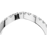 Platinum Curved Diamond Half Eternity Ring with Round Cut Stones and Shared Prong Setting_12