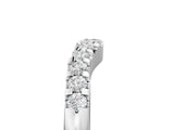 Platinum Curved Diamond Half Eternity Ring with Round Cut Stones and Shared Prong Setting_13