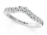 Platinum Curved Diamond Half Eternity Ring with Round Cut Stones and Shared Prong Setting_9