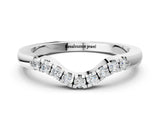 Platinum Curved Diamond Wedding Band with Round Cut Stones and Shared Prong Setting_30