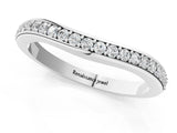 Platinum Curved Round Diamond Band with Pavé Setting_9