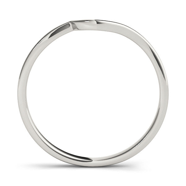 Platinum Curved Solitaire Band with Round Stone Setting 1