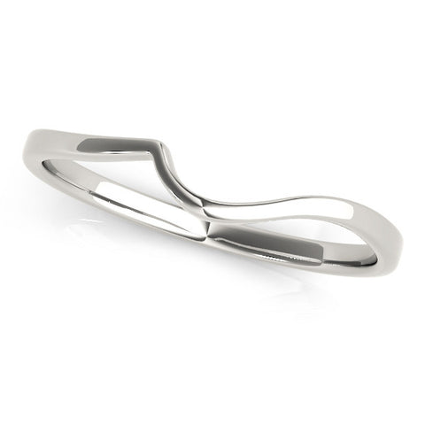 Platinum Curved Solitaire Band with Round Stone Setting