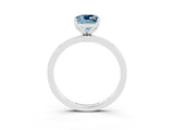 Platinum Cushion Cut Aquamarine Solitaire Ring with Thin Band and Prong Setting_57