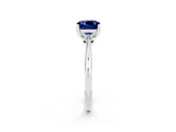 Platinum Cushion Cut Blue Sapphire Solitaire Engagement Ring with Classic Band and Four-Prong Setting_26