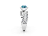 Platinum Cushion Cut Blue Topaz Halo Ring with Round Split Shank and Prong Setting_68