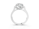 Platinum Cushion Cut Brilliant Solitaire Diamond Ring with Channel Set Band and Bar Prong Setting_21