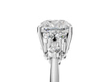 Platinum Cushion Cut Cut Diamond Cluster Ring with Solitaire Band and Four-Prong Setting_12