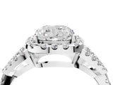 Platinum Cushion Cut Cut Diamond Halo Engagement Ring with Open Split Pavé Band_17