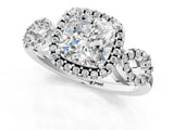 Platinum Cushion Cut Cut Halo Diamond Infinity Band with Four-Prong Setting_14