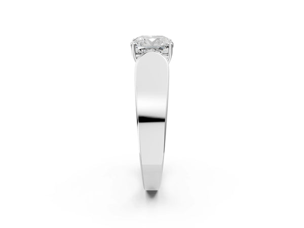 Platinum Cushion Cut Channel Set Engagement Ring Setting with Accented Shoulders on Wide Band