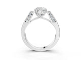 Platinum Cushion Cut Diamond Channel Set Solitaire Ring with Four-Prong Setting_13