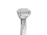 Platinum Cushion Cut Diamond Engagement Ring with Side Stone Accents and Four-Prong Setting_18