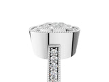 Platinum Cushion-Cut Diamond Halo Engagement Ring with Pave Band and Prong Setting_19