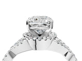 Platinum Cushion Cut Diamond  Halo Twist Band Solitaire Prong Setting Ring_26