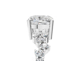 Platinum Cushion Cut Diamond Scattered Round Accent Ring with Prong Setting_11