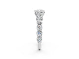 Platinum Cushion Cut Diamond Side Stone Engagement Ring with Four-Prong Setting_2