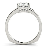 Platinum Cushion Cut Diamond Solitaire Engagement Ring with Four-Prong Setting and Plain Band 2