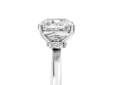 Platinum Cushion Cut Diamond Solitaire Ring with Classic Band and Four-Prong Setting_12