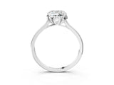 Platinum Cushion Cut Diamond Solitaire Ring with Flower Prong Setting and Classic Band_15