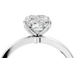 Platinum Cushion Cut Diamond Solitaire Ring with Thin Band and Prong Setting_16