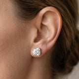 Platinum 2.00 Carat F VS1 Cushion Diamond Stud Earrings