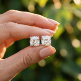 Platinum 2.00 Carat F VS1 Cushion Diamond Stud Earrings