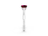 Platinum Cushion Cut Garnet Solitaire Engagement Ring with Cathedral Setting and Four-Prong Mount_14