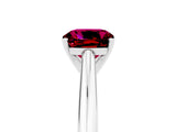 Platinum Cushion Cut Garnet Solitaire Engagement Ring with Cathedral Setting and Four-Prong Mount_17