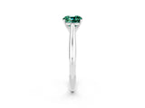 Platinum Cushion Cut Green Sapphire Solitaire Engagement Ring with Cathedral Setting and Four-Prong Mount_14