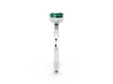 Platinum Cushion Cut Green Sapphire Solitaire Ring with Thin Band and Prong Setting_44