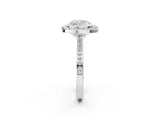 Platinum Cushion Cut Halo Bezel Diamond Pave Band Ring_15